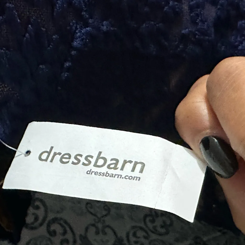 Size 14 NWT dressbarn blue lace over nude dress - Image 5