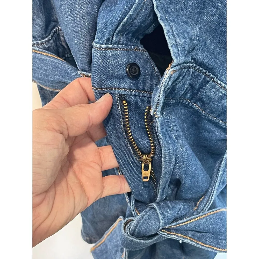 Vintage Levi’s Denim Romper Women XS Blue Orange Tab Retro 70’s Rare Western - Image 10