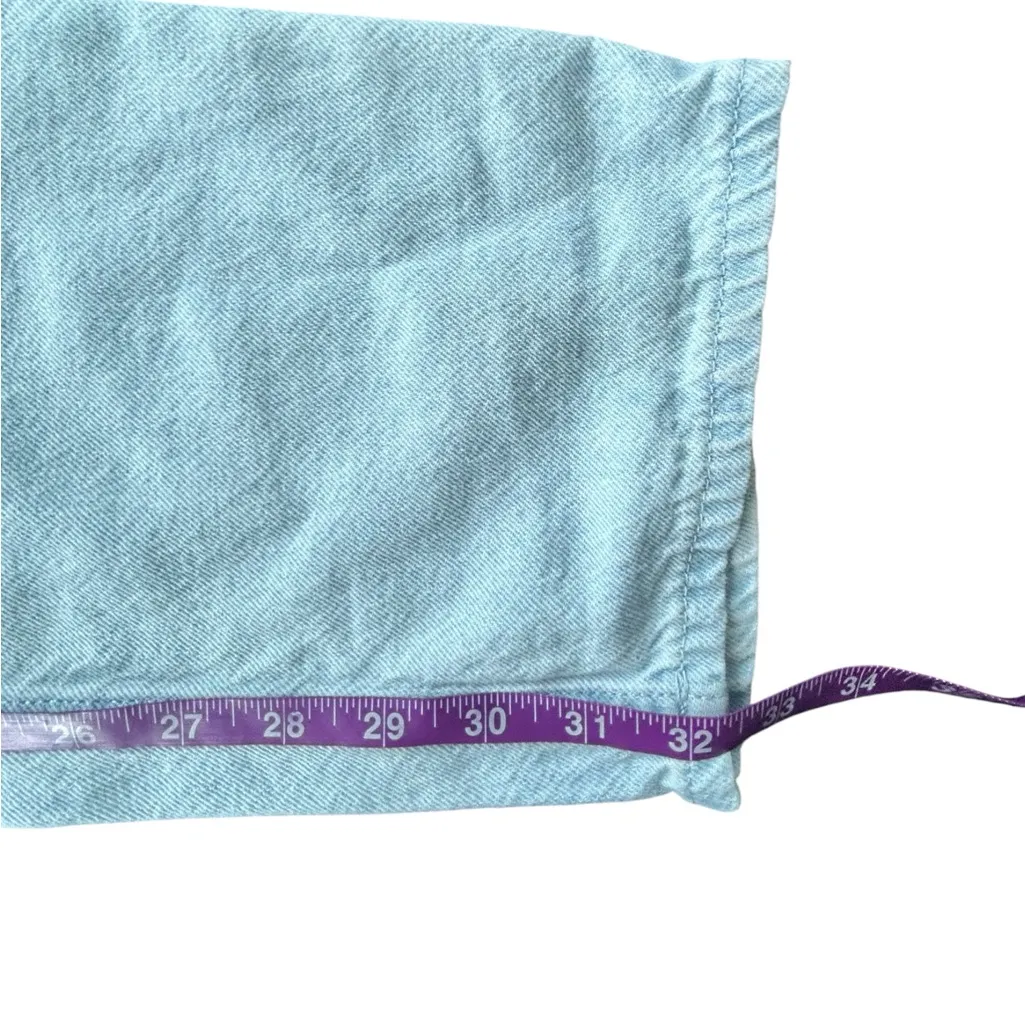 Rag & Bone Straight Pleated Paper Bag Pants Light Indigo Linen Size 25 - Image 9