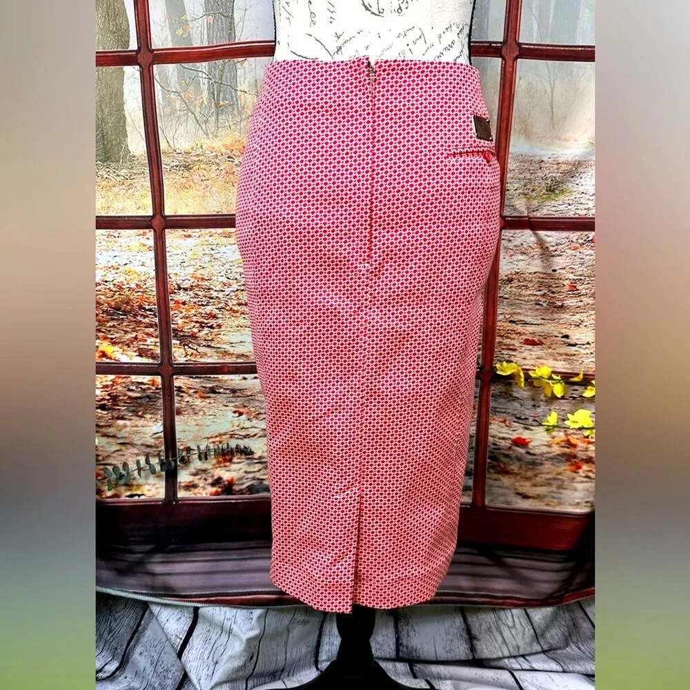 Socapri Tweed Mid Length Skirt Made in Italy size 50 (14) Red - Image 5