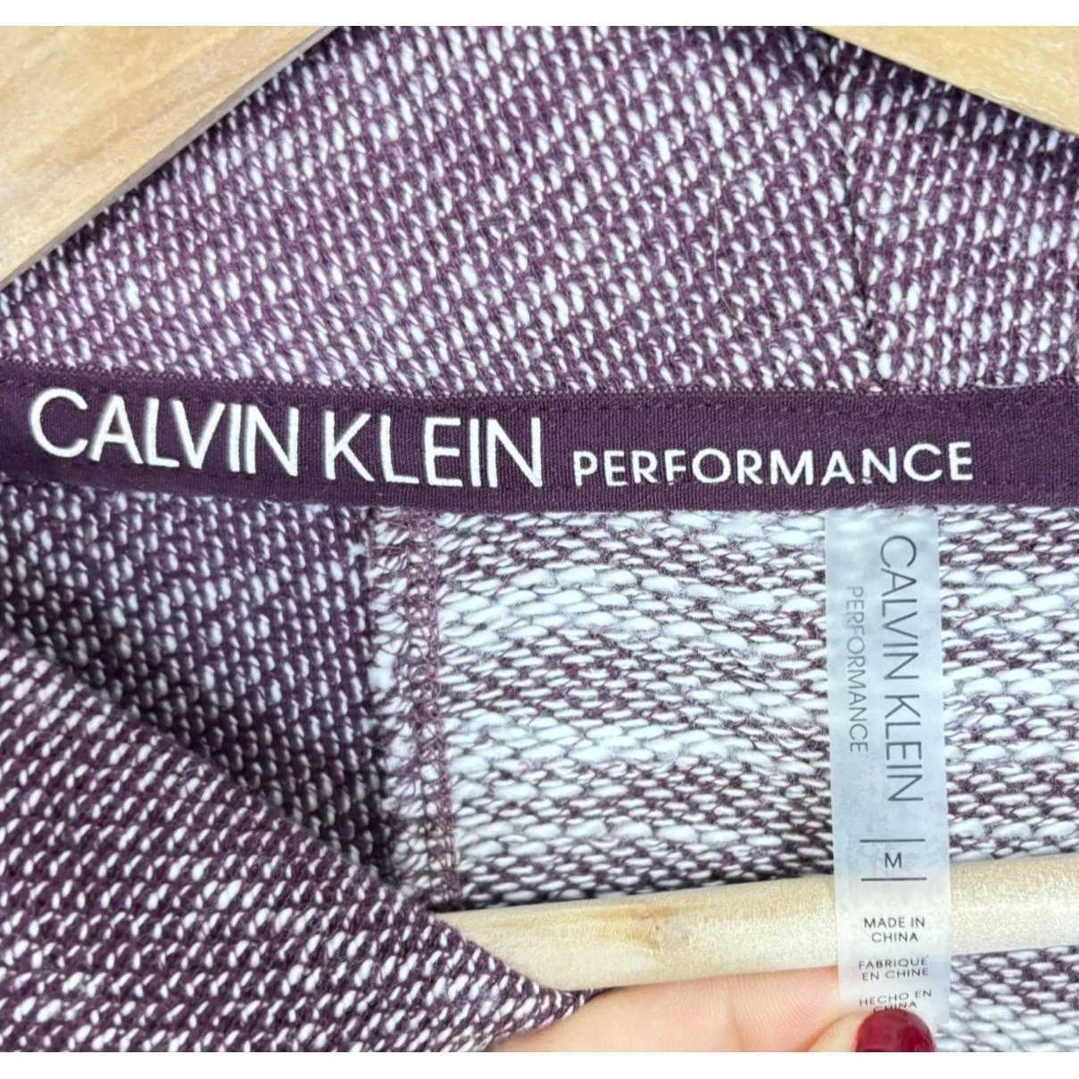 Calvin Klein Performance Women Sweater Sweatshirt Plum Lagenlook Athleisure Sz M - Image 5