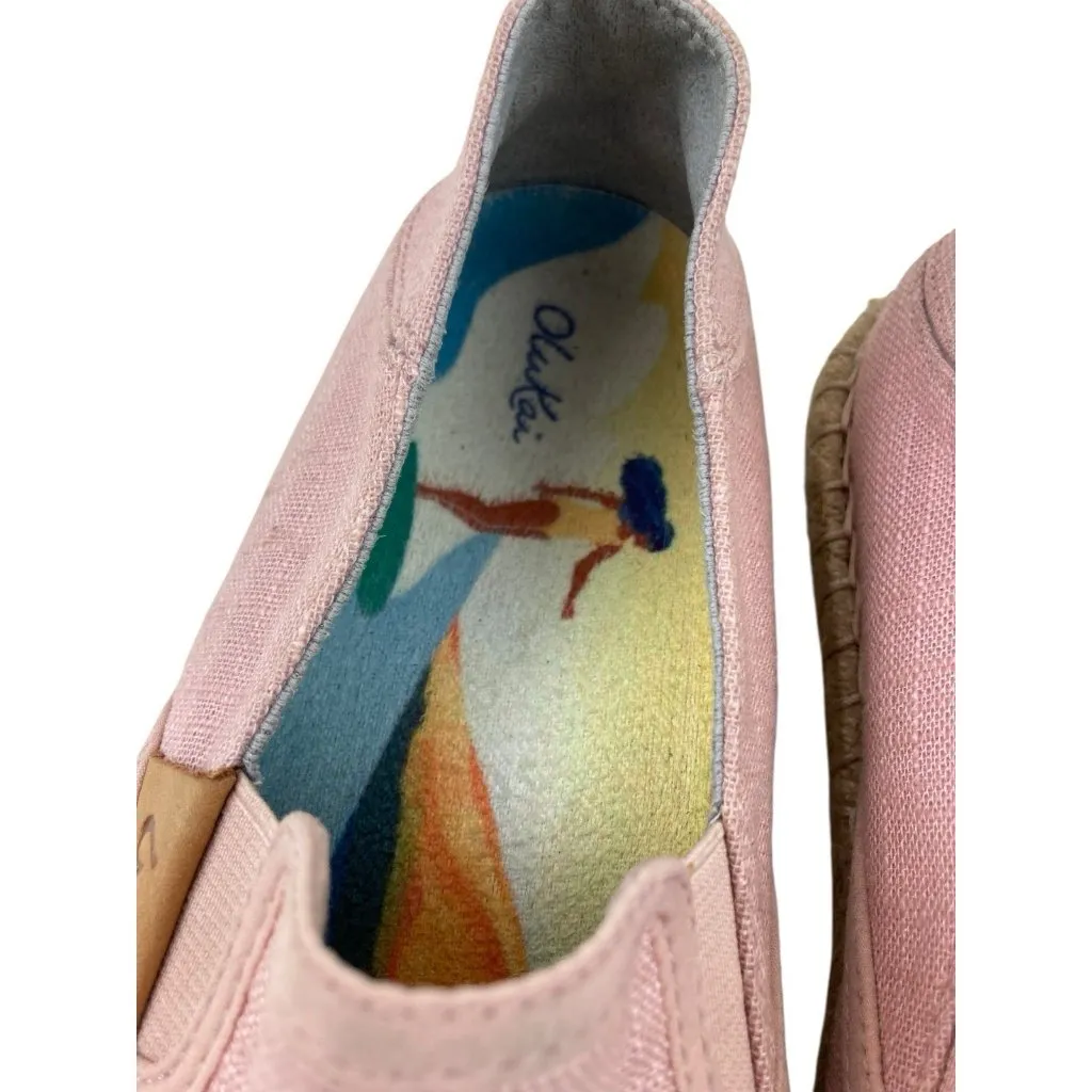 *Olukai Pink Kaula Pa'a Kapa Espadrilles Shoes Womens Size 8 Fold Heel Slip On - Image 16