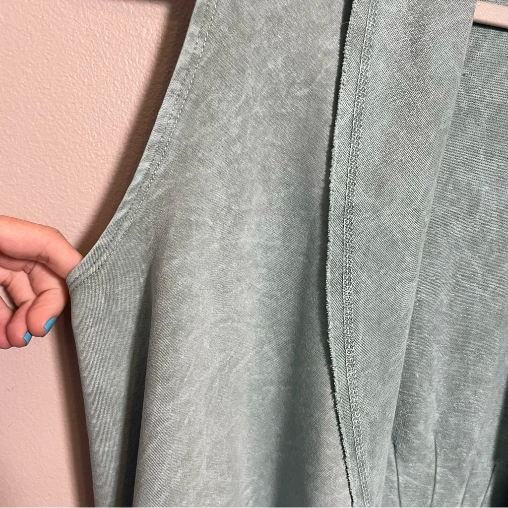 Testimony Los Angeles French Terry Cardigan Style Sleeveless Open Vest Blue Size XS - Image 5