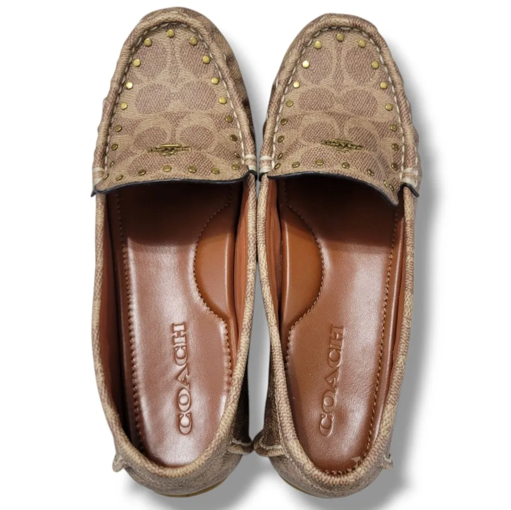 Coach Shoes Size 7.5B Coach McKenna Driver Loafers Coach Signature Monogram Logo Women's Shoes - Image 9