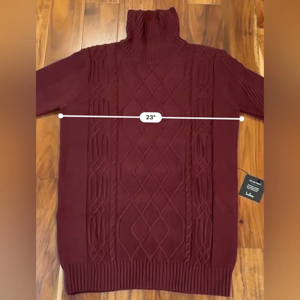 Lulus Cable Knit Turtle Neck Sweater Dress Size L - Image 10