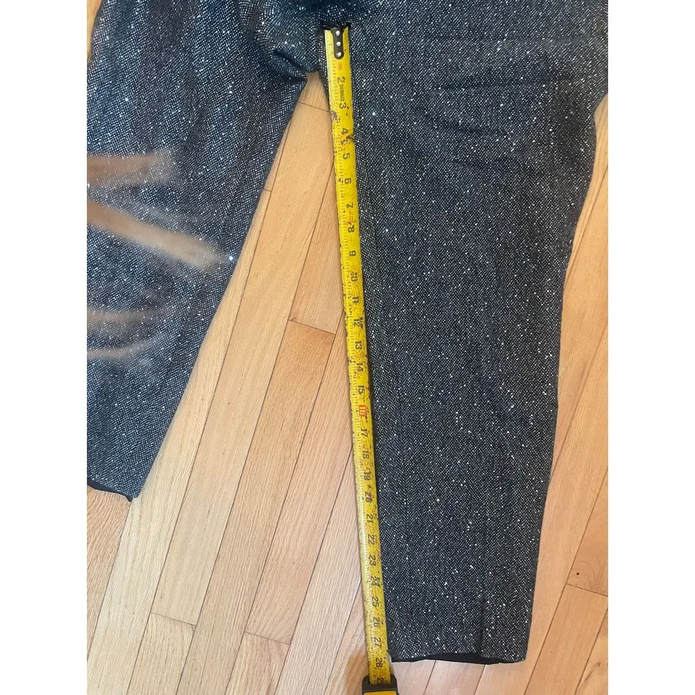Talbots Sequin‎ Dress Pants  Black Marled Wool Blend Lined Trousers SIZE 8 - Image 4