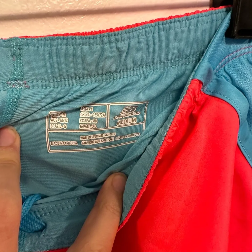 New Balance shorts! Pink and blue line running shorts, women size medium! - Image 2