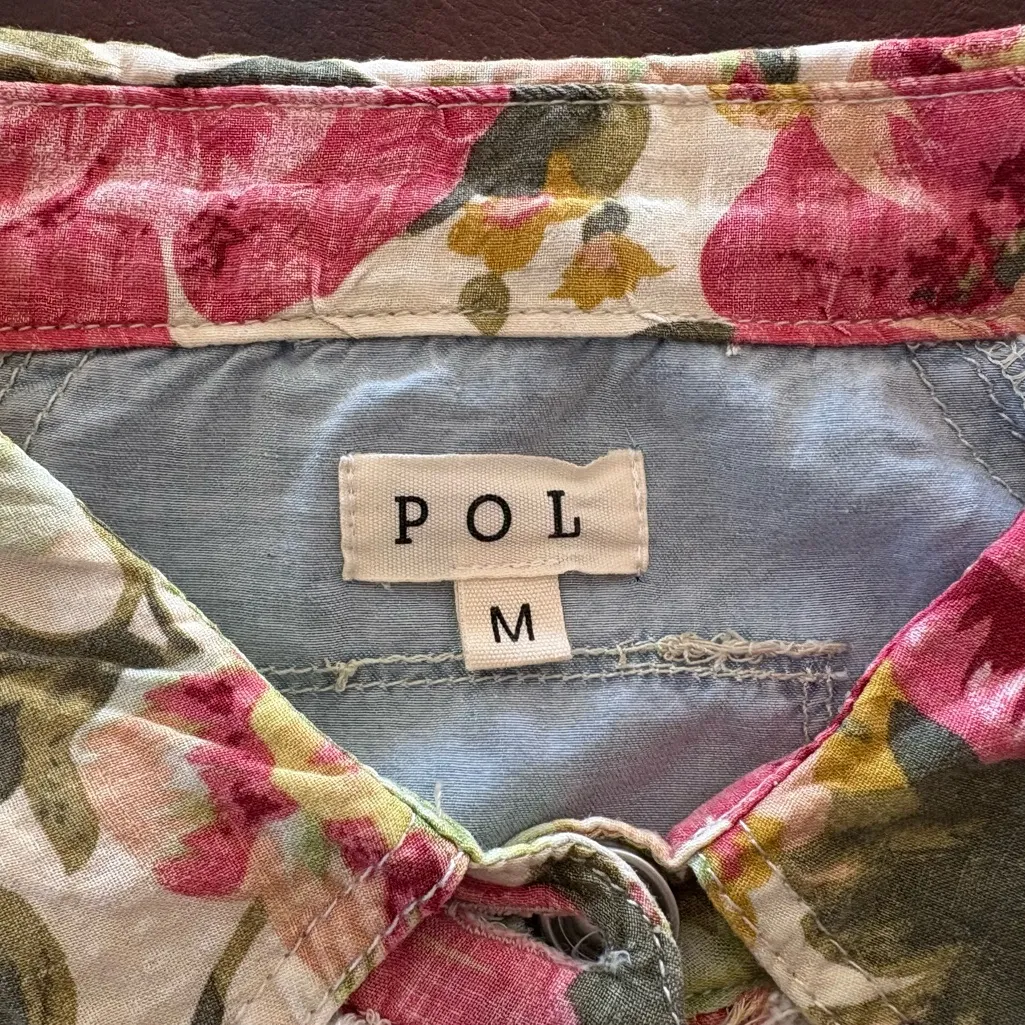 POL Floral Striped Mixed Print Button Down Shirt - Image 7