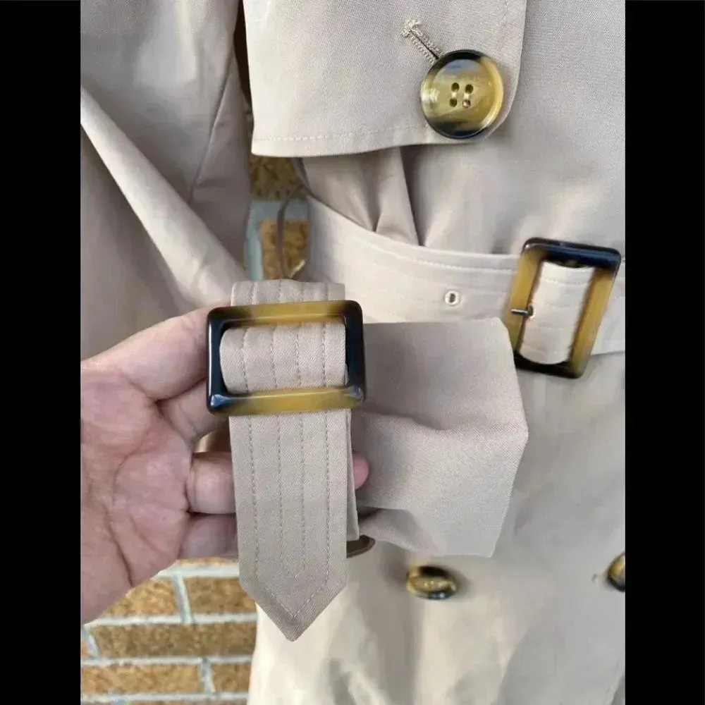 Orolay Women's Long Double Breasted Trench Coat Tan Size XS - Image 6