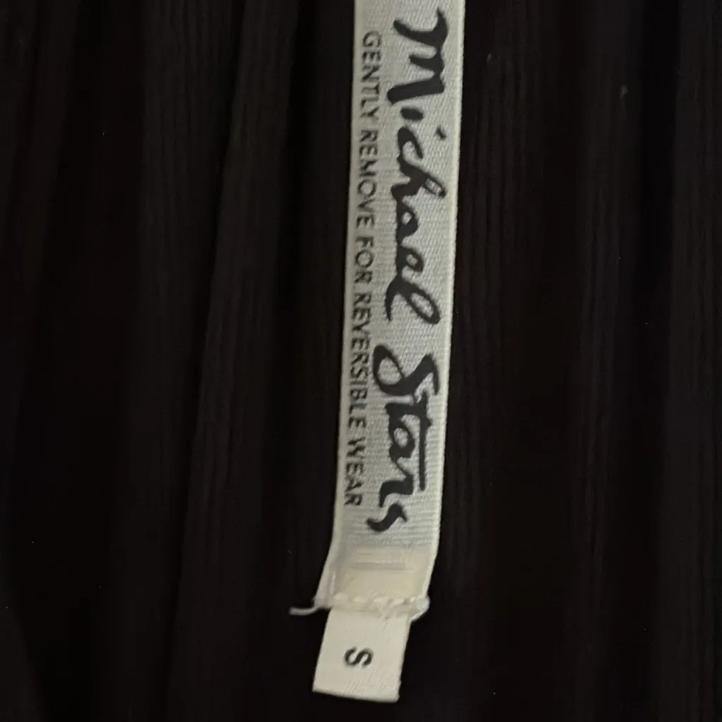 Michael Stars Sara Lace Up Ribbed Knit Reversible Fitted Midi Dress Size S - Image 9