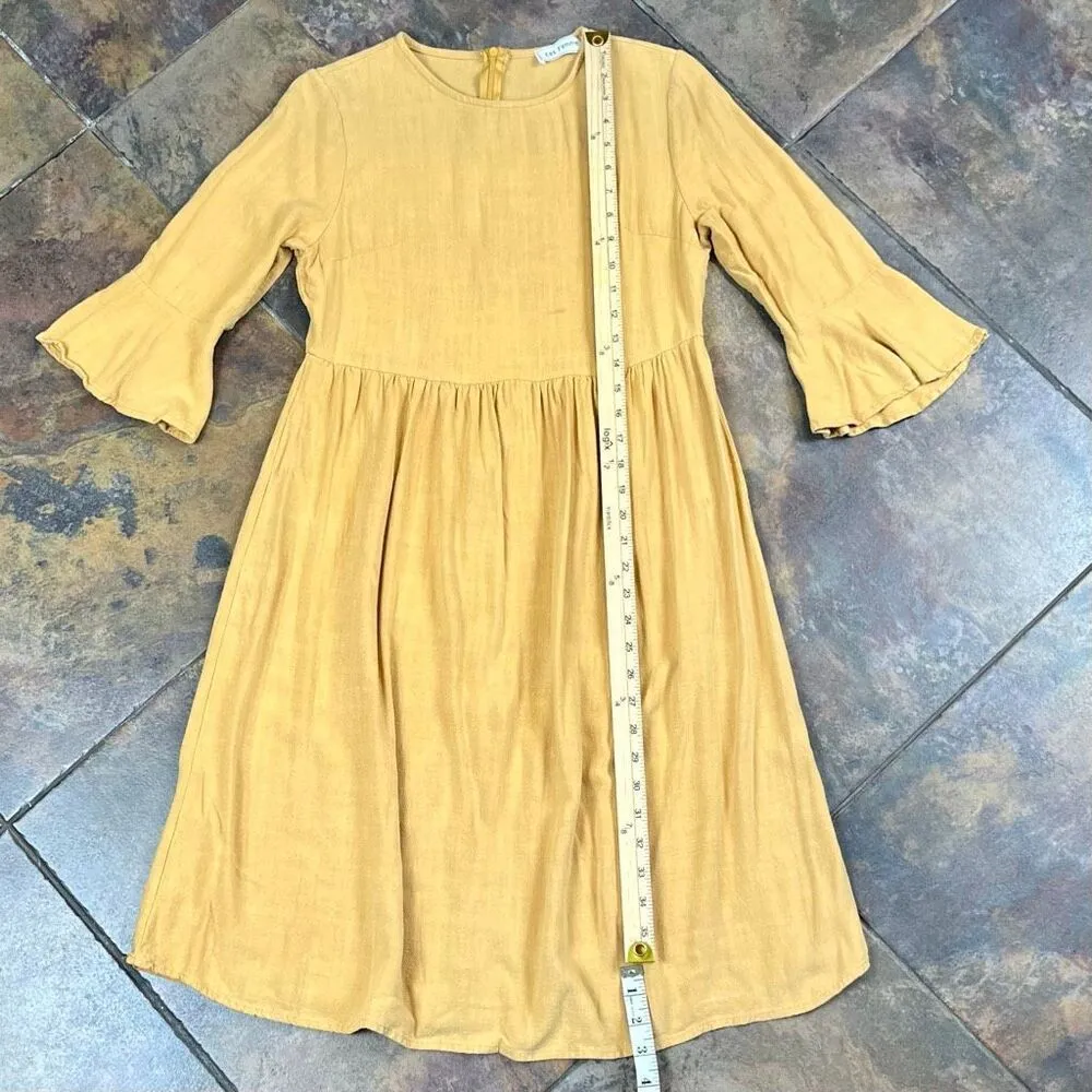 Ces Femme Yellow 3/4 Bell Sleeve Dress Small - Image 7