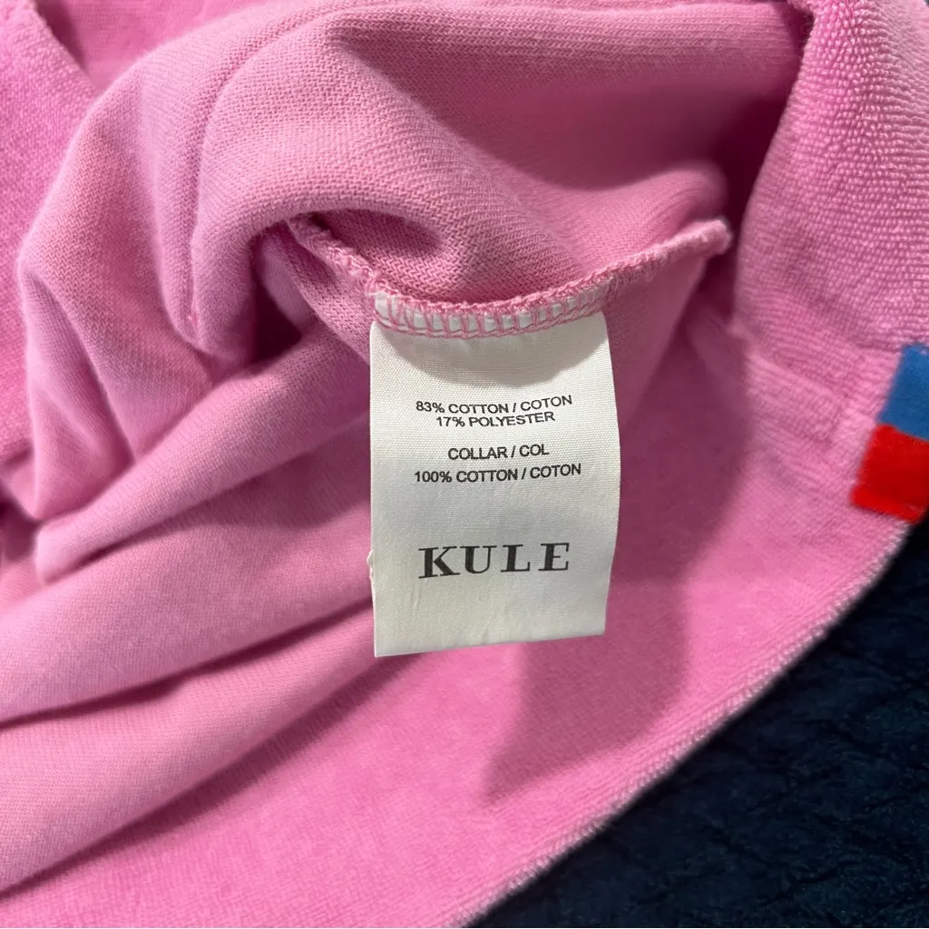 KULE Pink Terry Cotton Blend Snap Front Relaxed Fit Short Sleeve Polo Top Size S - Image 13