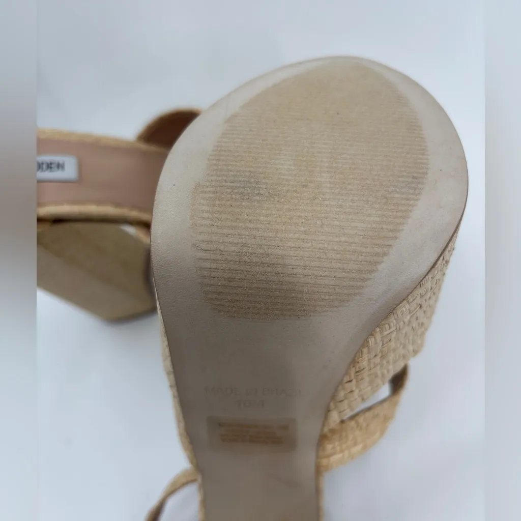 Steve Madden Quinlyn Raffia Platform Block Heel Women’s Sandals - Image 9