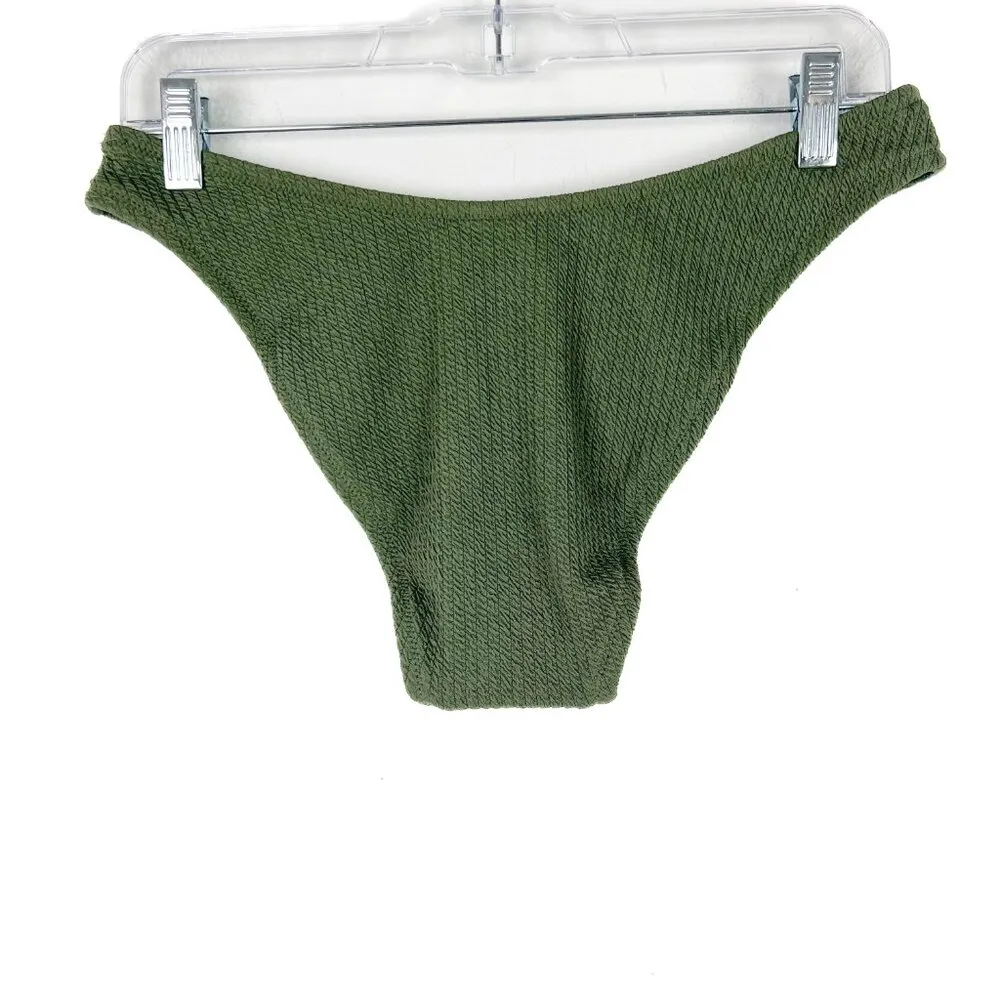NWT J. Crew Textured Curved Waist Cheeky Bikini Bottom Green Size Medium M NEW - Image 9