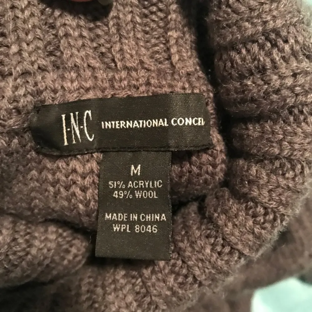 I.N.C. Turtleneck Cable Knit Midi Sweater Dress - Image 4