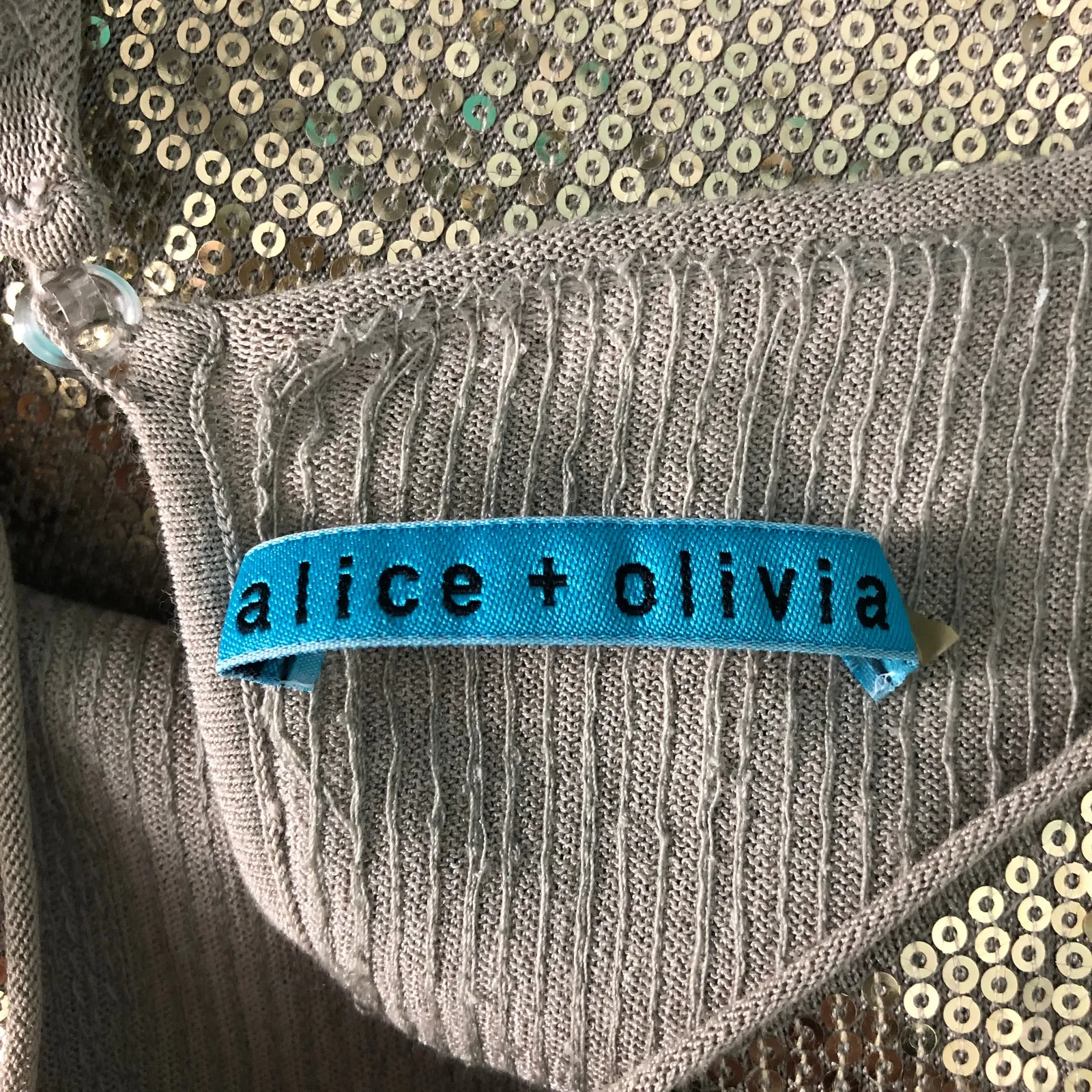 Alice + Olivia Gold Sequin Mini Dress Cap Sleeve - Image 3