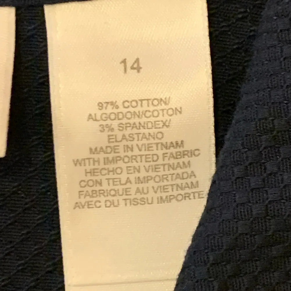 Liz Claiborne 14 Navy Blue Utility Jacket Cropped Structured Small Pockets - Image 3