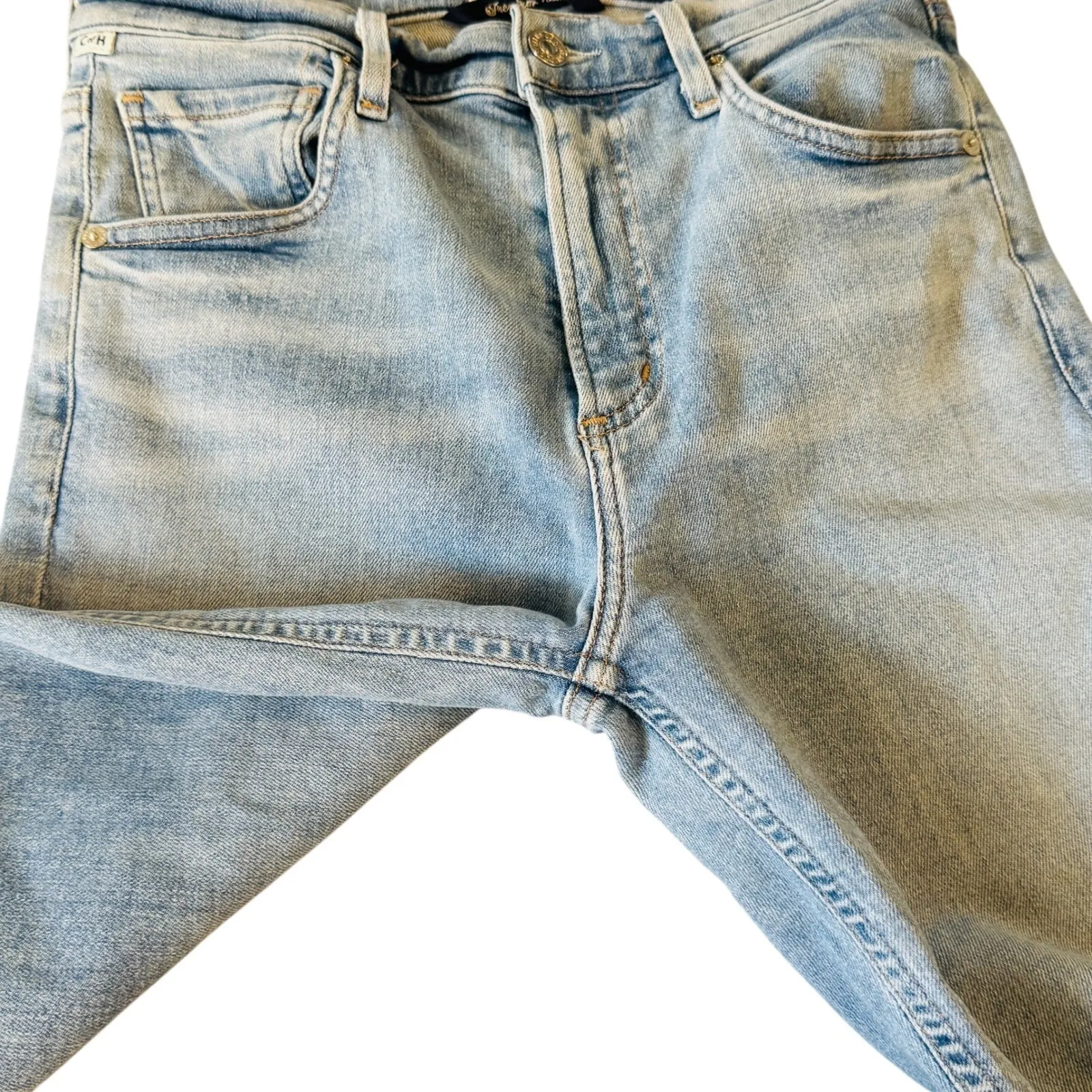 Citizens of Humanity Isola Premium Vintage Light Wash Denim 26 USA‎ Made Raw Hem - Image 11