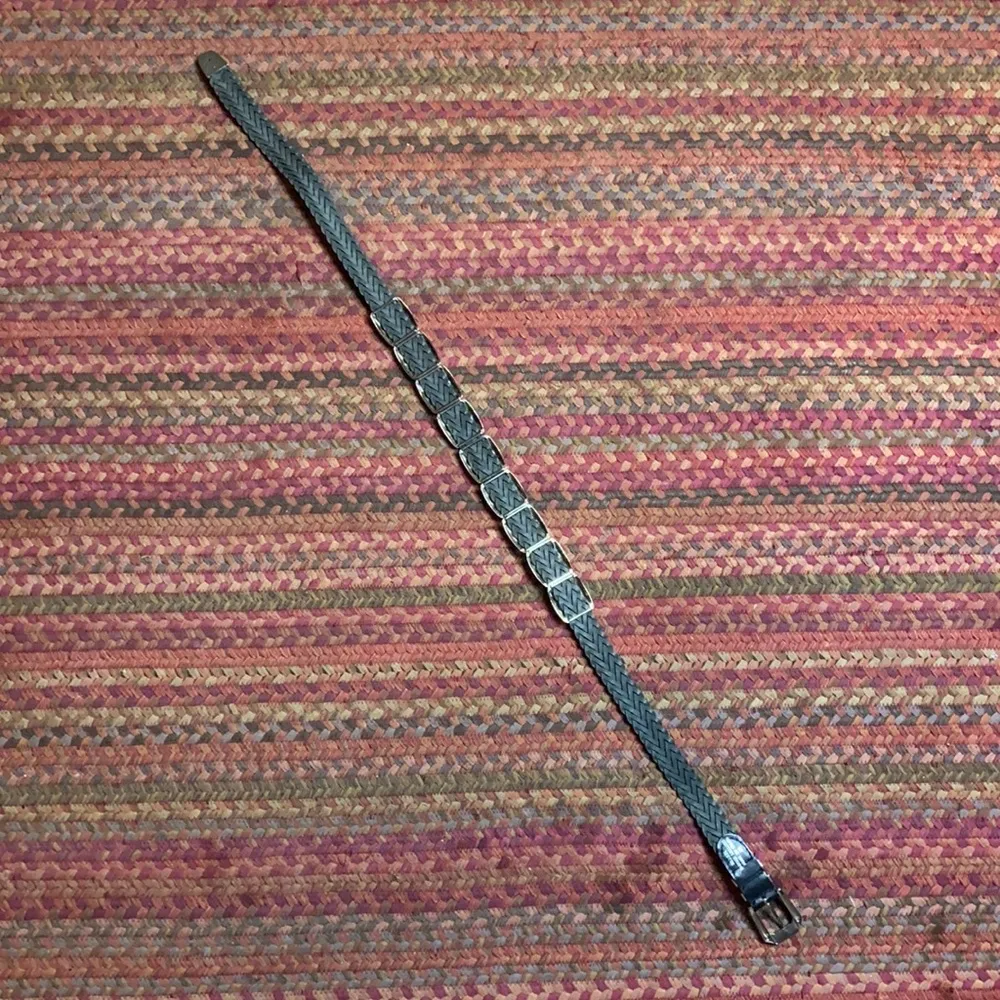 VTG BLACK BRAIDED LEATHER WESTERN BELT - Image 7