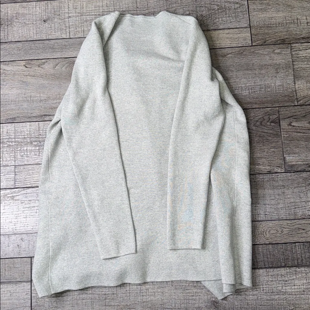 J. Crew Light Gray Collarless Knit Sweater/Blazer 100% Cotton - Image 6