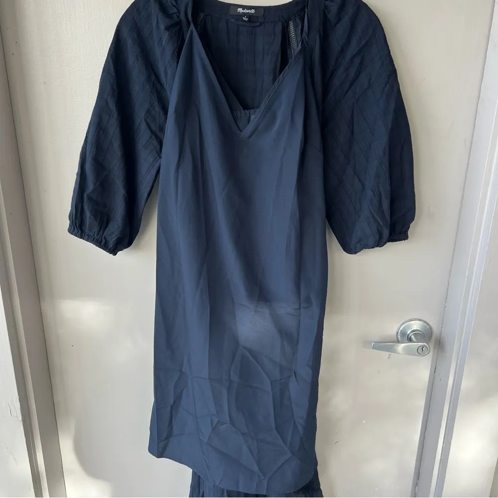 Madewell Tie-Waist Tiered Midi Dress in Windowpane - Image 11