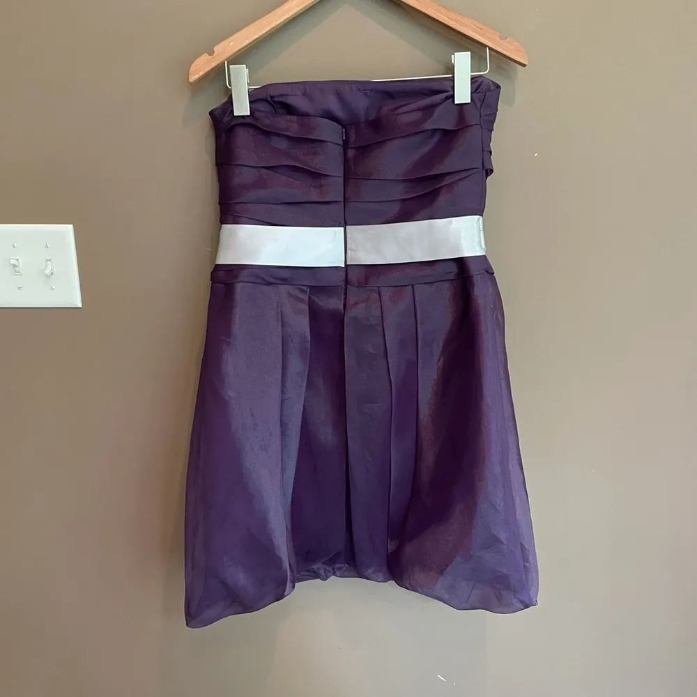 White by Vera Wang Strapless Tulle Dress Purple 12‎ - Image 5