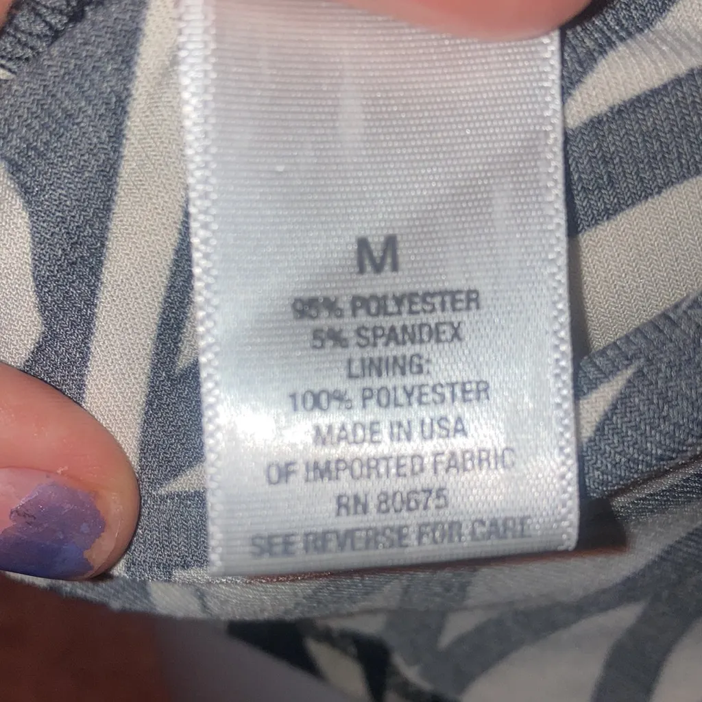 Black & White Zigzag Striped Dressbarn Shirt - Image 9