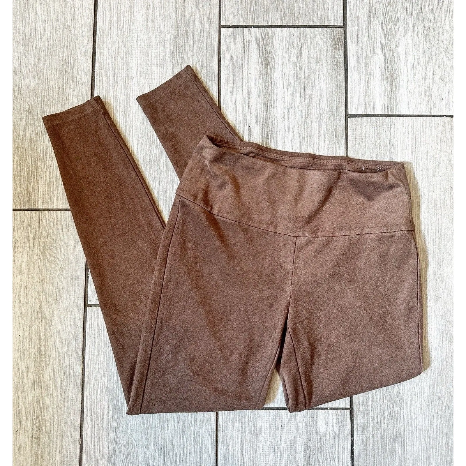 J.McLaughlin Pull-On Faux Suede Pant Mocha Leggings Small $126 Retail - Image 2