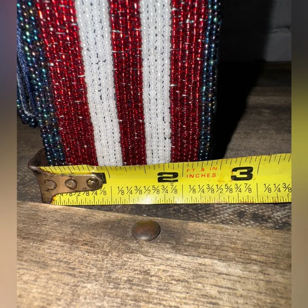 Ermo Beaded American Flag Bag – Patriotic Red White Blue Handbag Crossbody Purse - Image 8