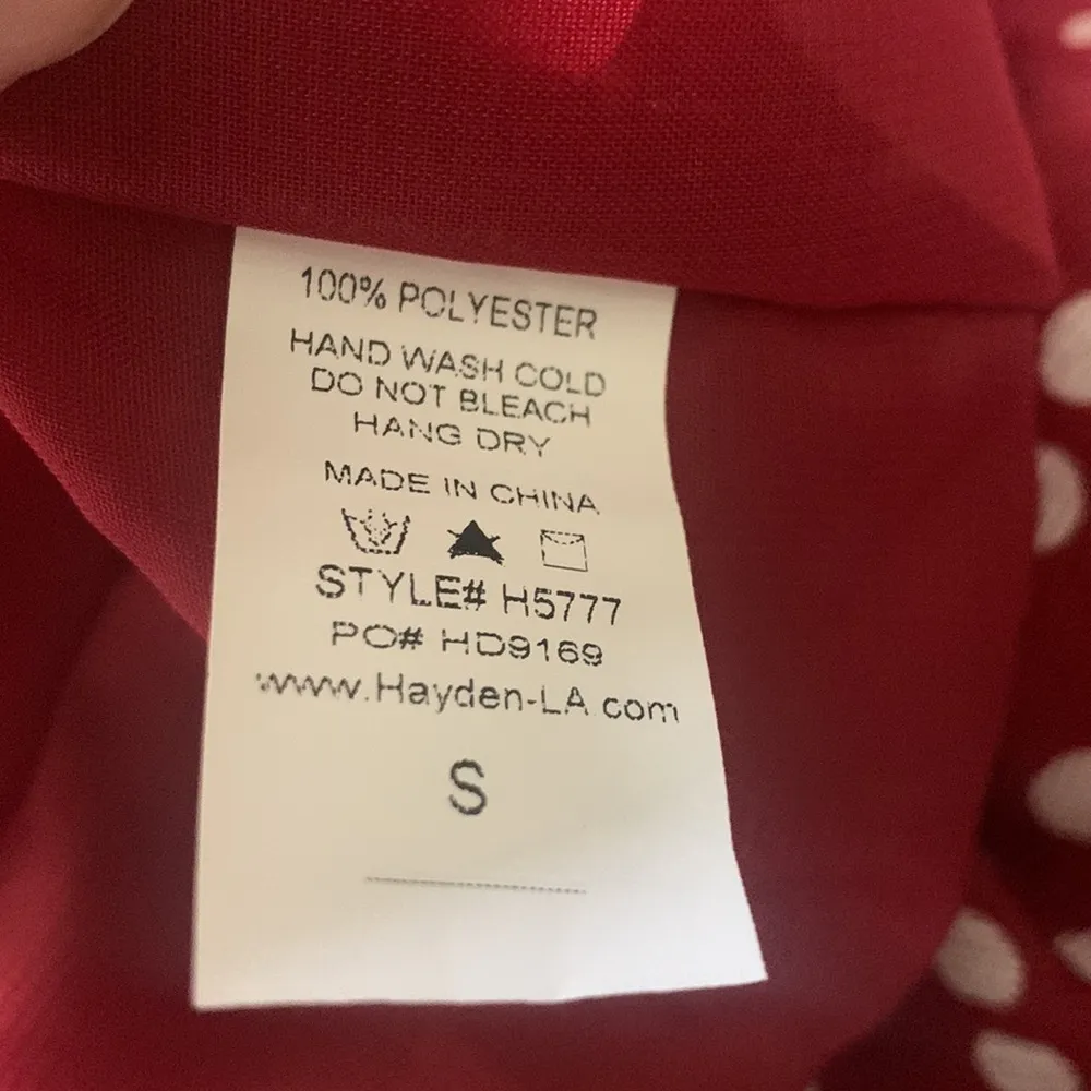 Hayden Los Angeles Polka Dot Red White Midi Length Dress Sz Small NWT - Image 15