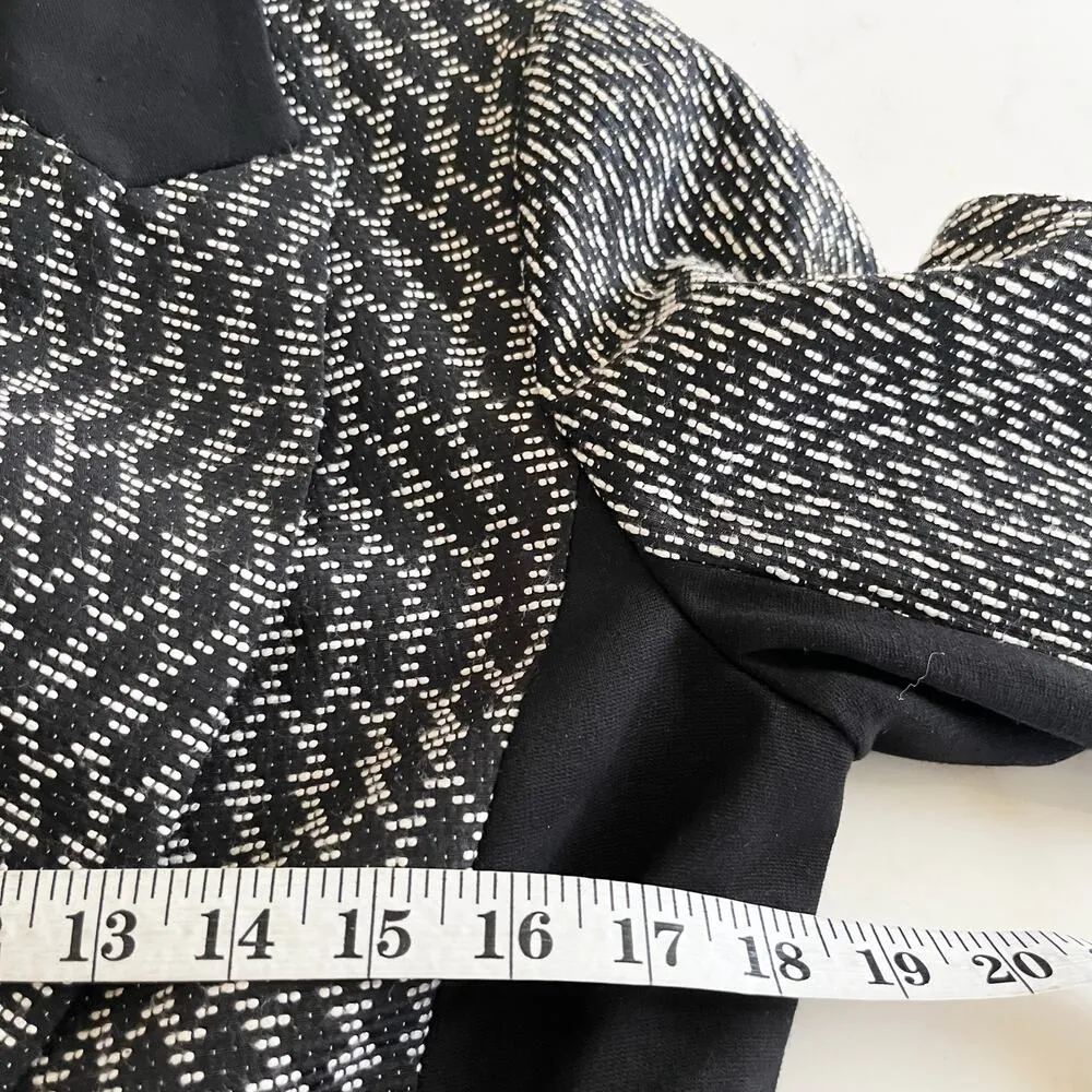 Yoana Baraschi Black White Geometric Pattern One Button Blazer Jacket Size 10 - Image 6