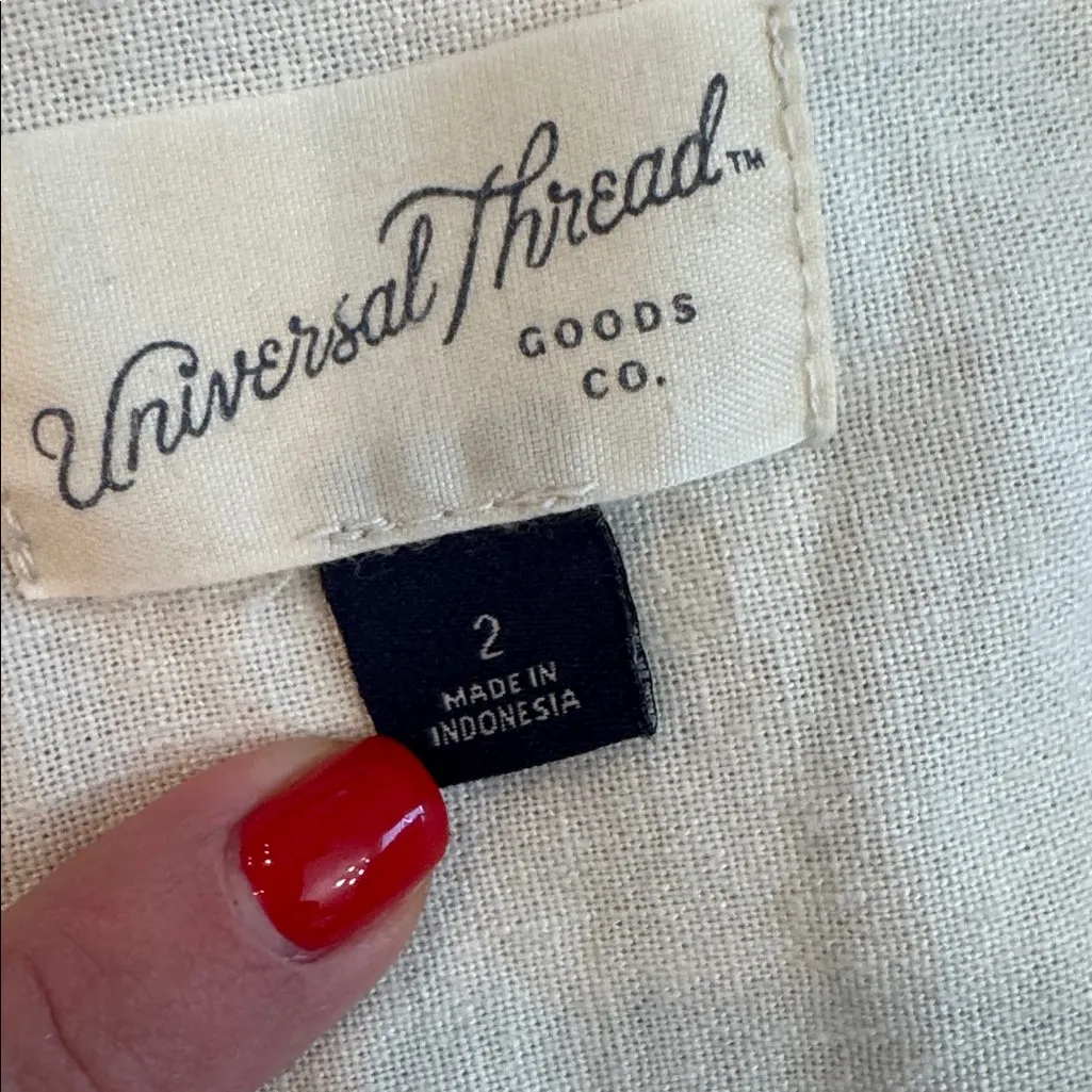 Universal Threads Universal Thread Light Beige Button-Up Jumpsuit - Image 2