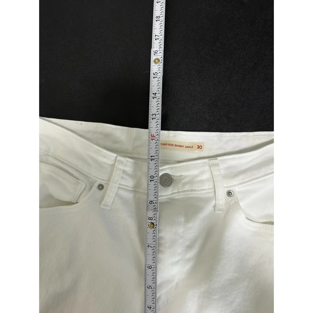 Levi's 721 High-Rise Ankle Skinny Iced Out White Denim Jeans Women's Size 30 - Image 10