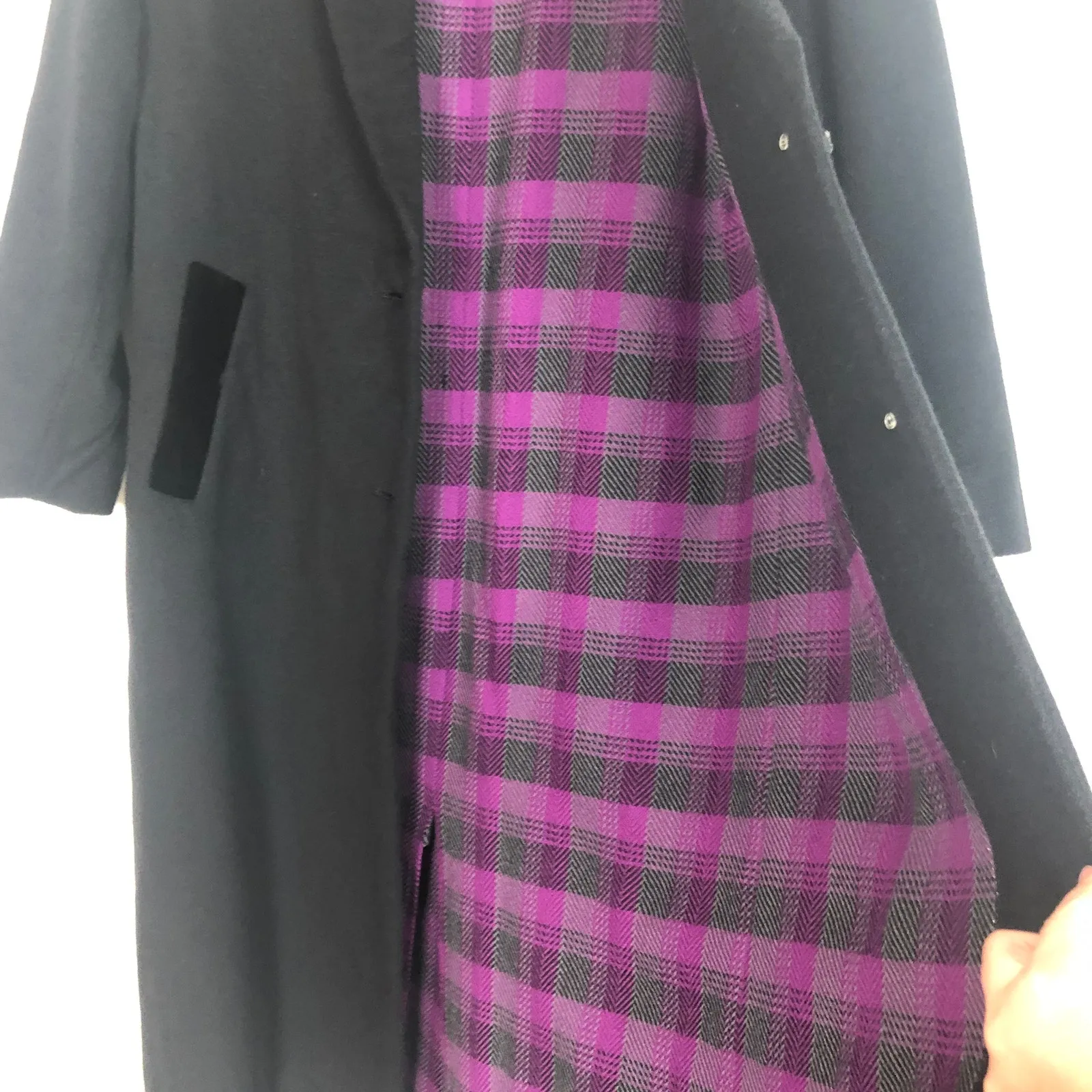 Vintage Liz Park Boutique Womens Long Old Money Wool Pea Coat Medium Formal Black - Image 12