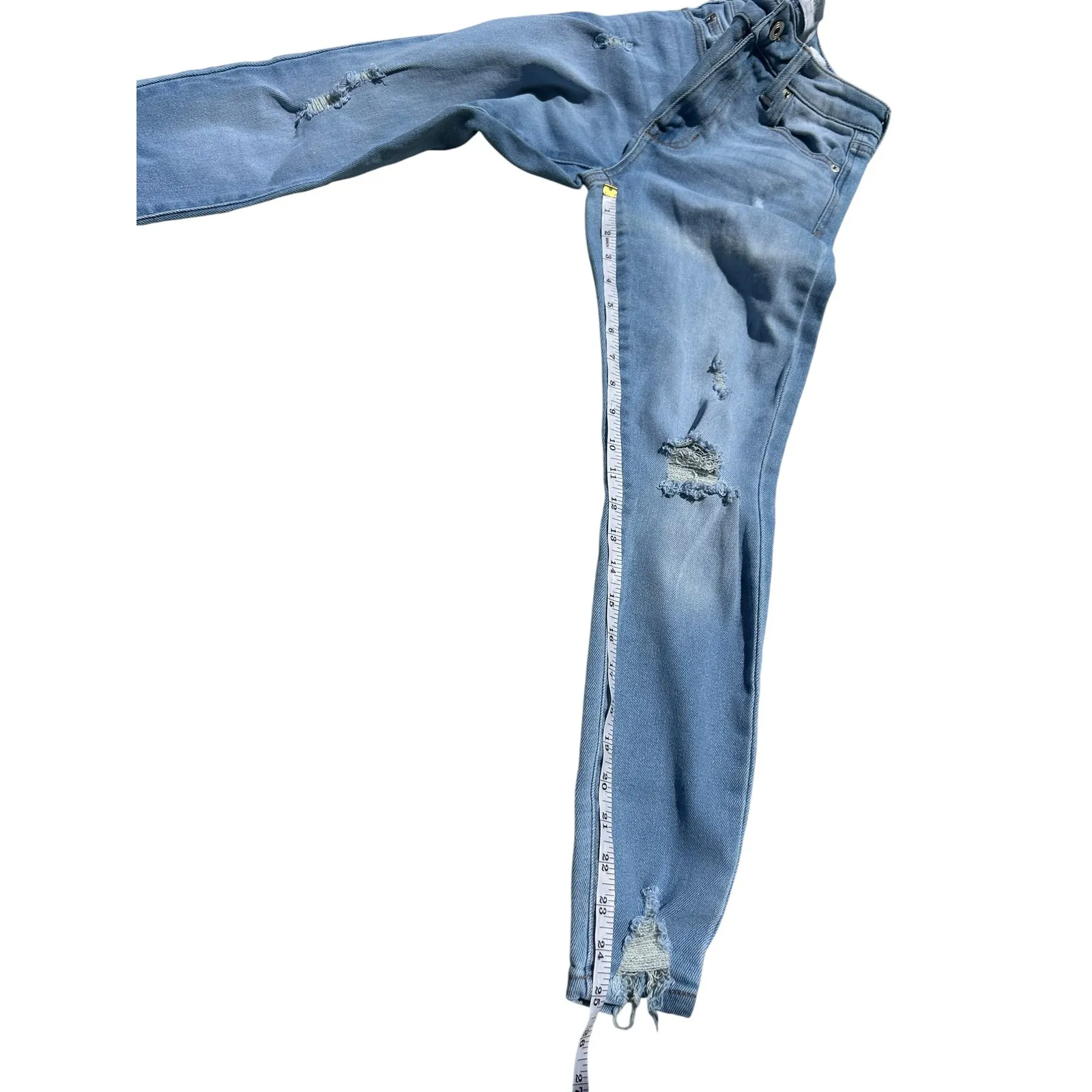 RE generation Meadow Womens Light Wash Ripped Skinny Jeans Size‎ 5/27 Blue - Image 7