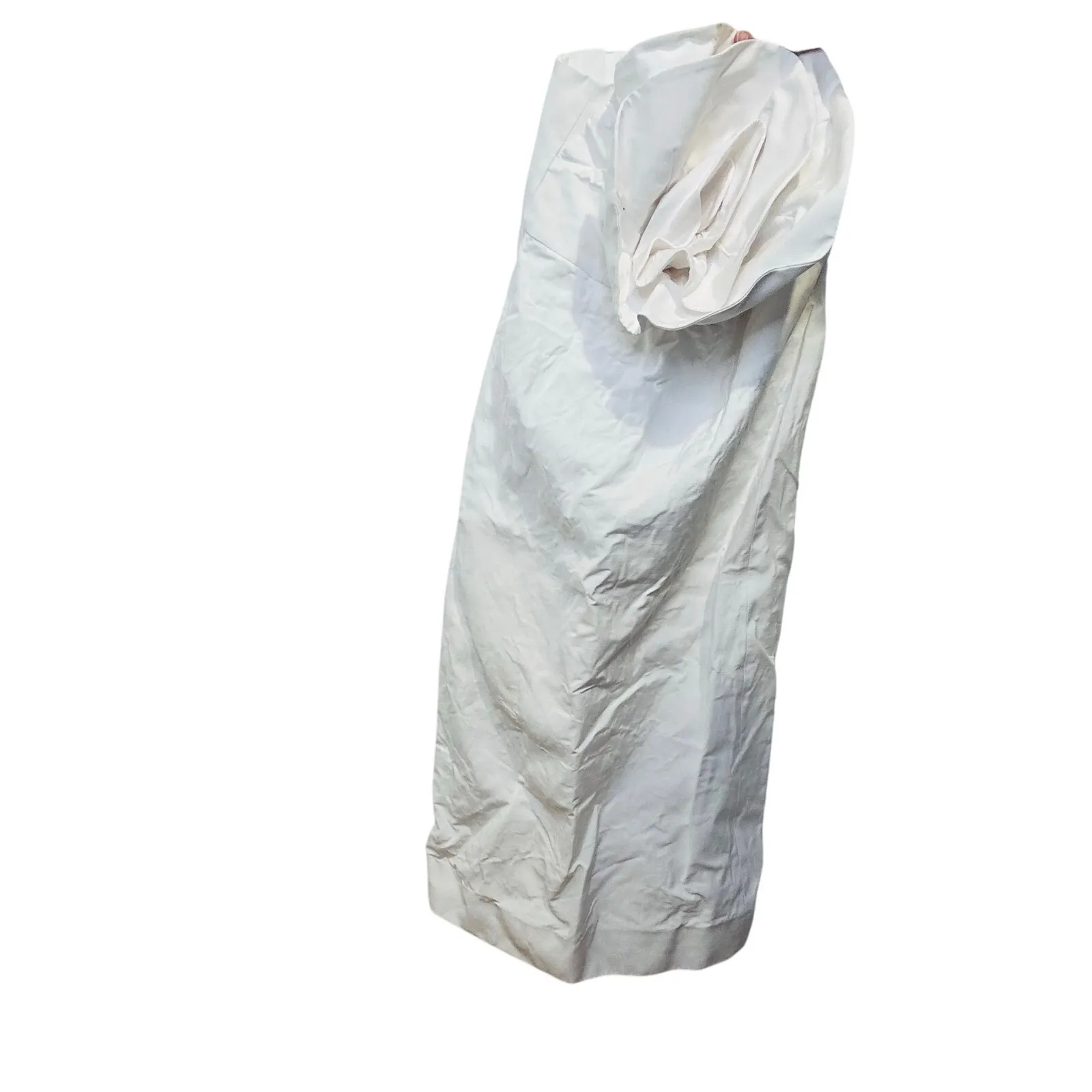 MARA HOFFMAN White Linen A-Line Strapless Bloom Bodice Maia Dress size 10 - Image 4