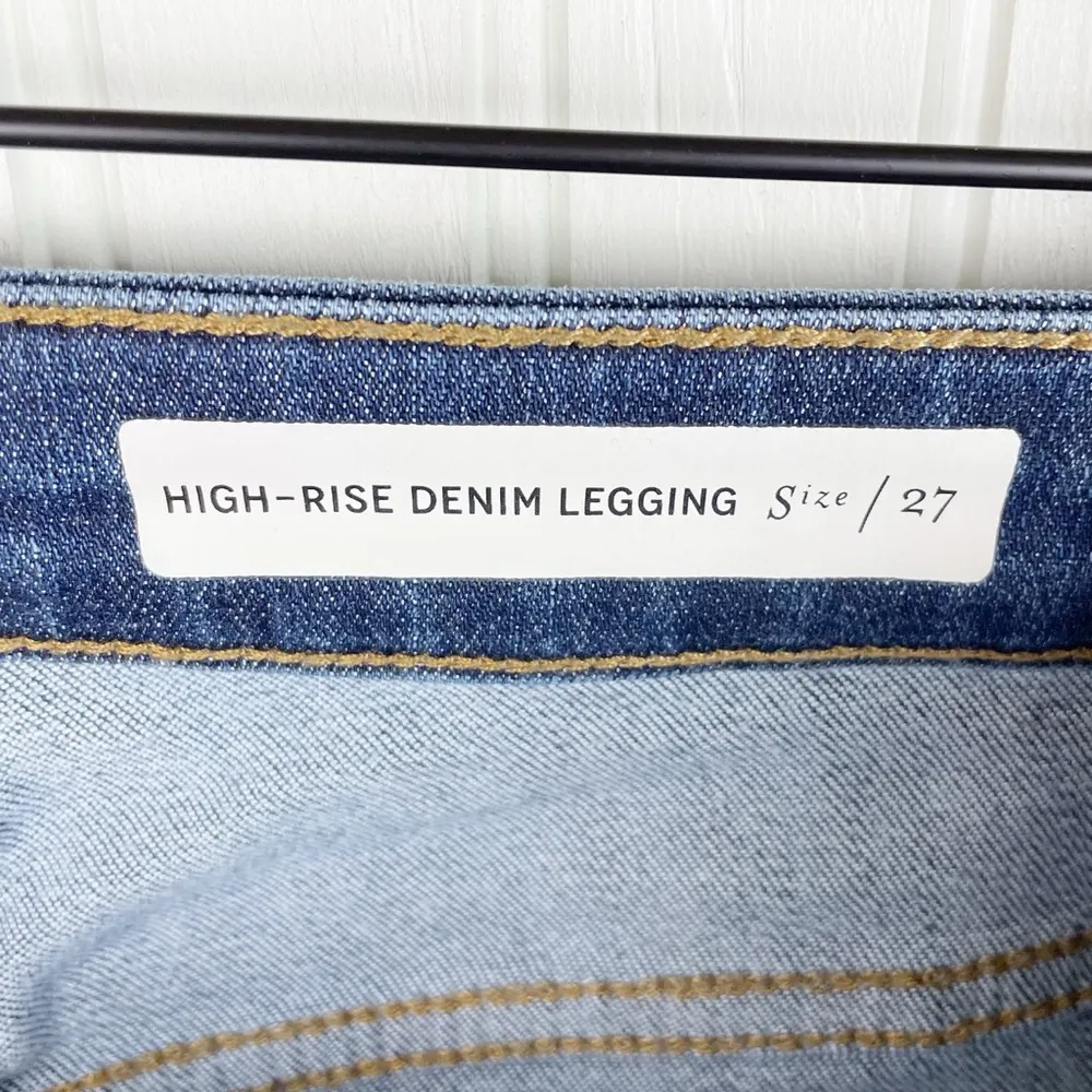 Anthropologie Pilcro High-Rise Denim Legging Button Fly Patch Pocket Size 27 - Image 9