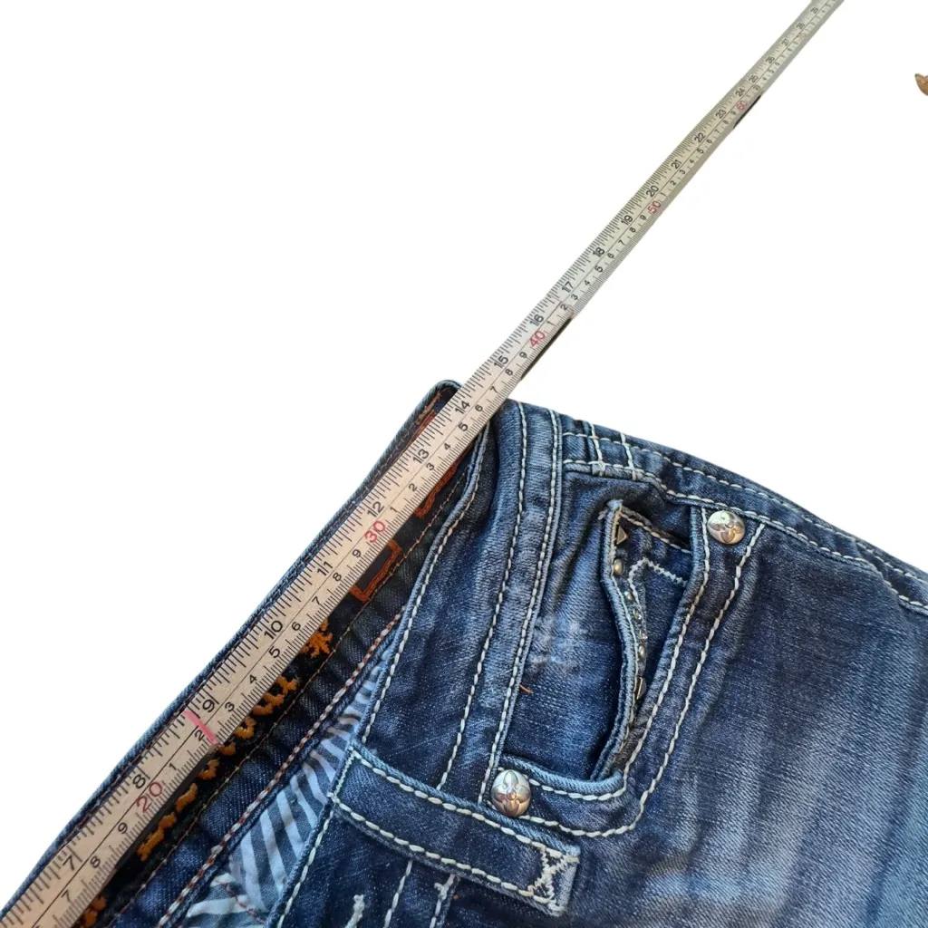 Rock Revival Noelle Bootcut Jeans Size 30 Distressed Embellished Y2K Flaws GUC - Image 11