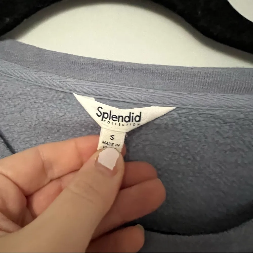 Splendid Colorblock Light Blue Gray Crewneck Sweater Sweatshirt Size S - Image 10