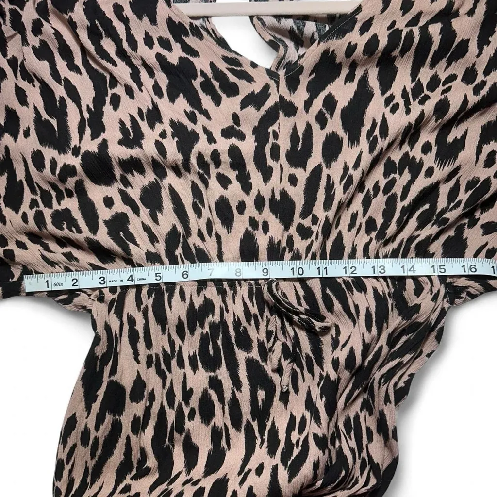 Umgee Cheetah Leopard Animal Print High Low Maxi Dress Large - Image 3