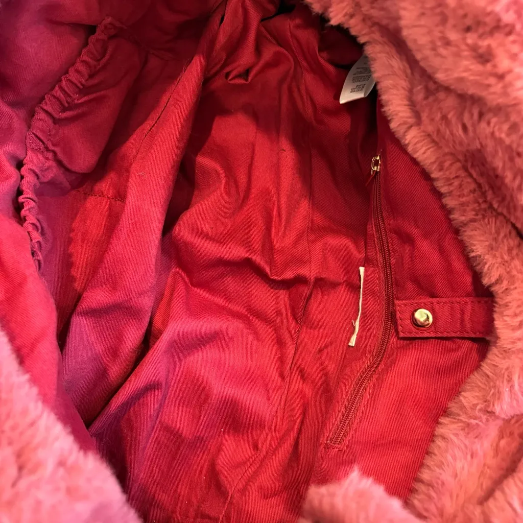 Anthropologie Faux Fur Soft Fluffy Rose Pink Bag Tote - Image 14
