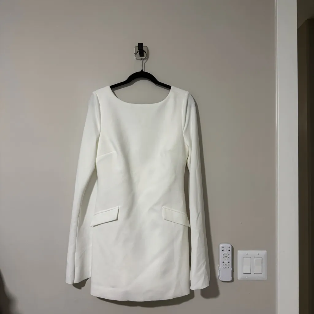 Princess Polly CARTERS LONG SLEEVE MINI DRESS WHITE - Image 3