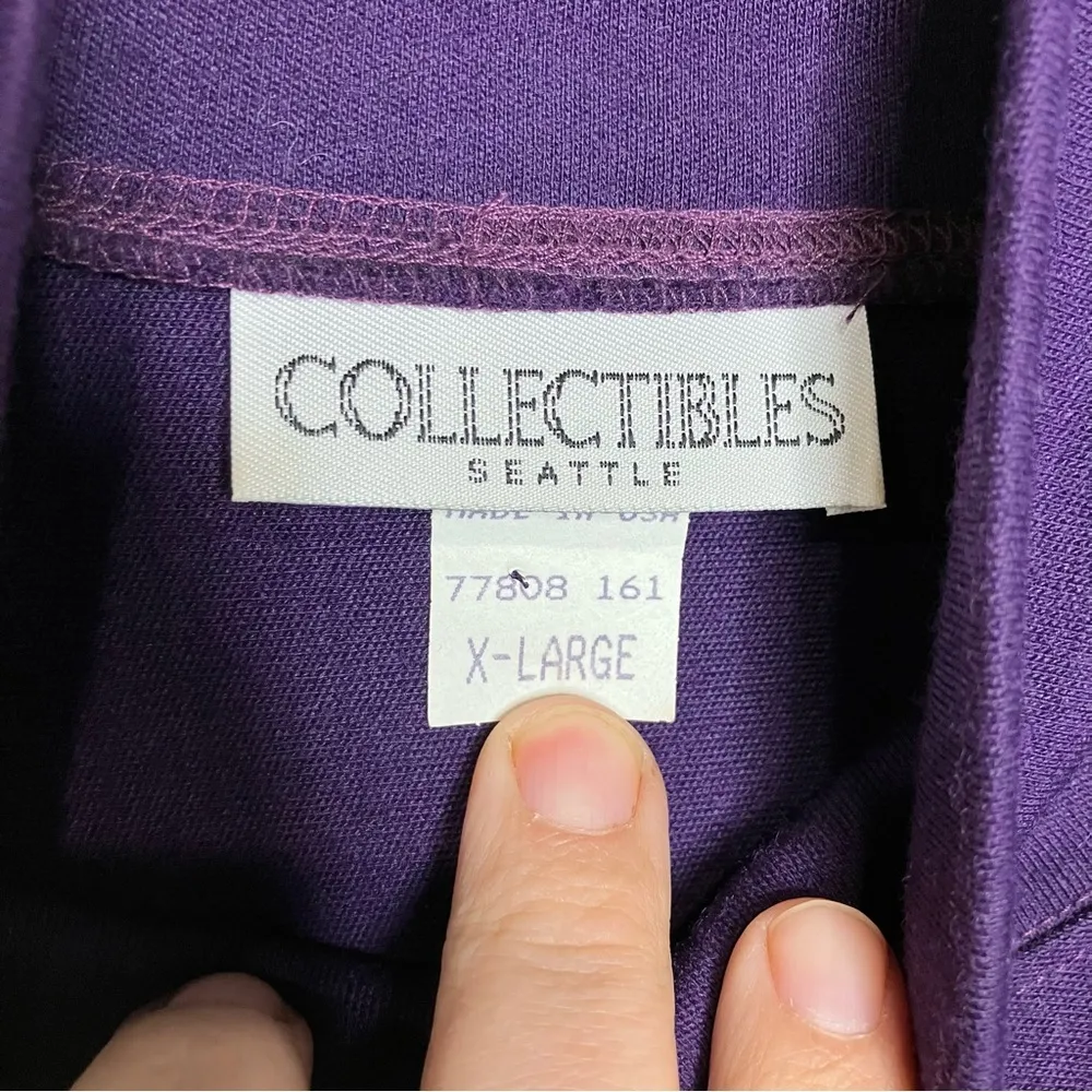 Vintage 100% wool dress collectibles Seattle purple size XL - Image 4