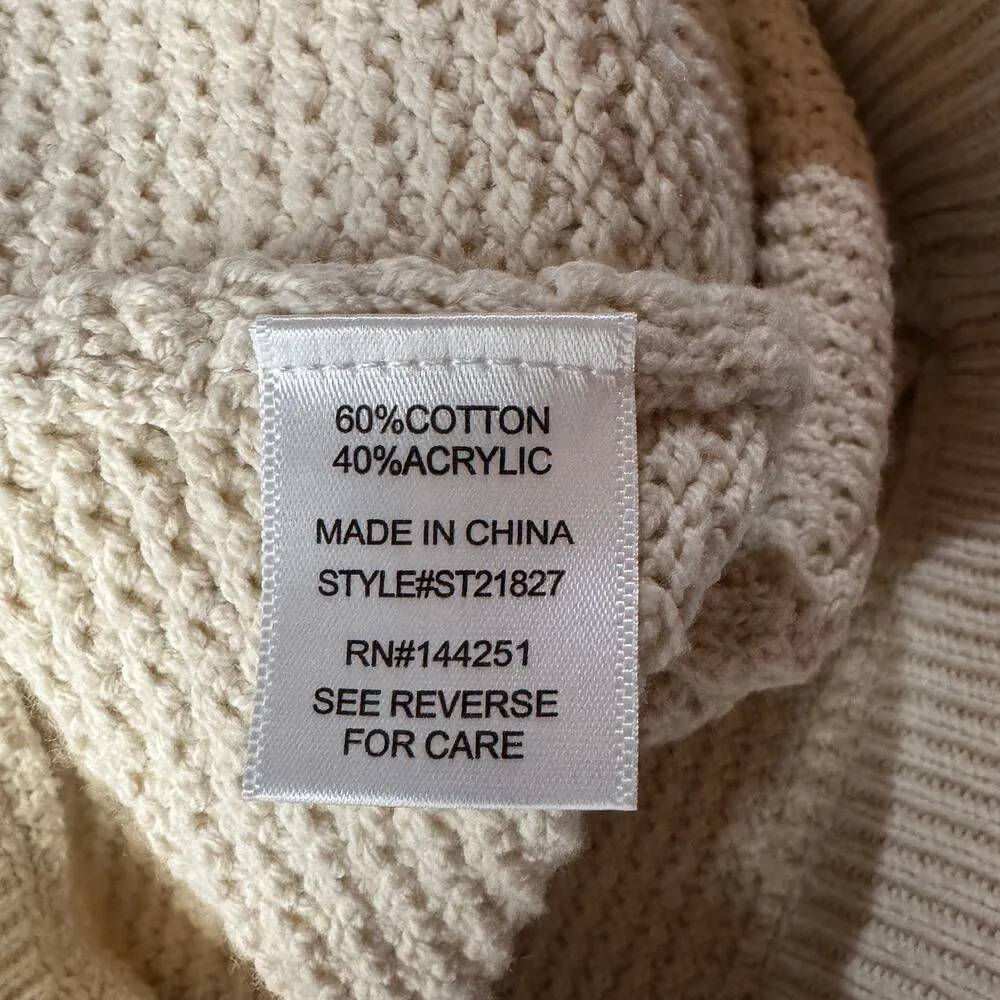 Sincerely Jules Medium Wide Leg Sweater Pants Pull-On High-Rise Stretch Beige - Image 5