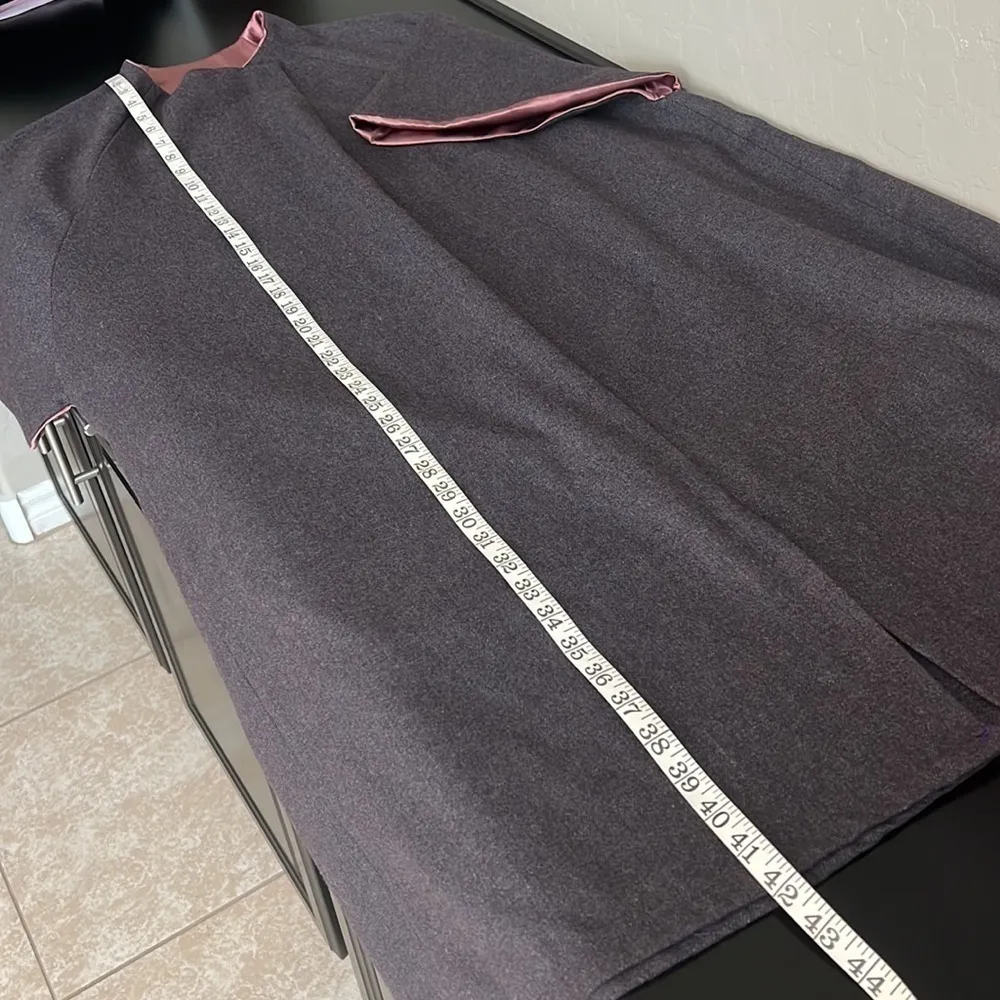 Opera Coat 1960s Wool custom Cape/overcoat,purple contrast satin purple lining Size L - Image 9