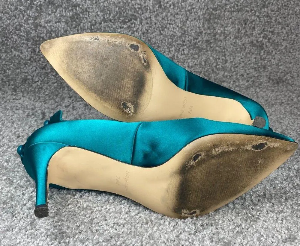 Nine West Women Heels Shoes Size 7 1/2 M Decorative Details on Back Closed Toe - Image 16