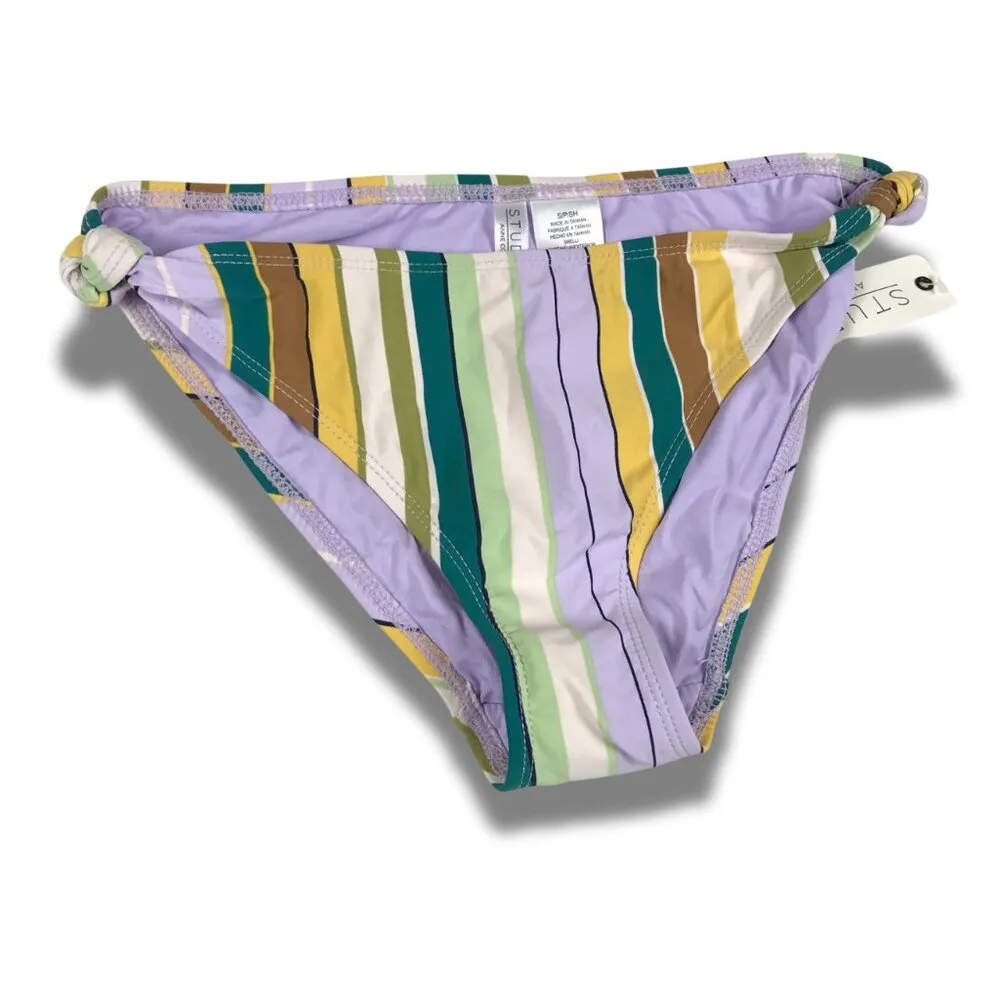 ANNE COLE Striped Bikini Bottom SMALL - Image 2