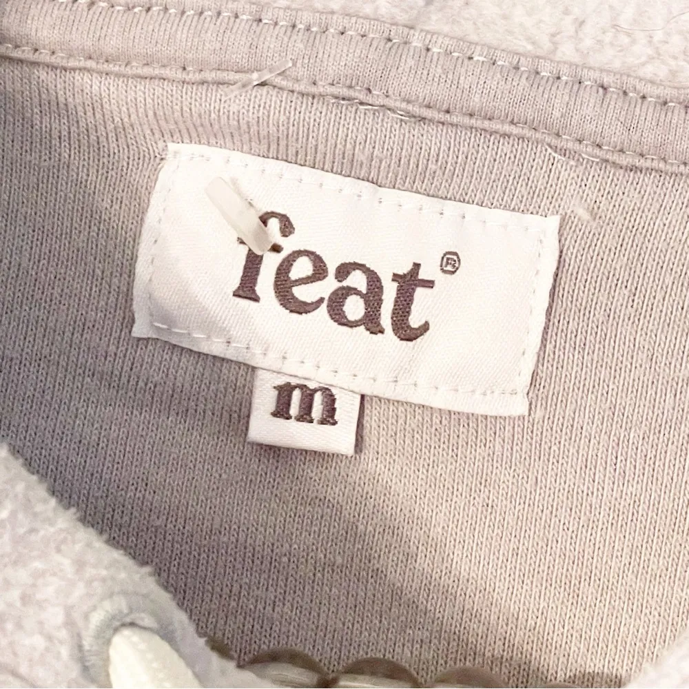 Feat Womens Medium Grey Fleece BlanketBlend Hoodie Pullover Sweatshirt Gray - Image 3