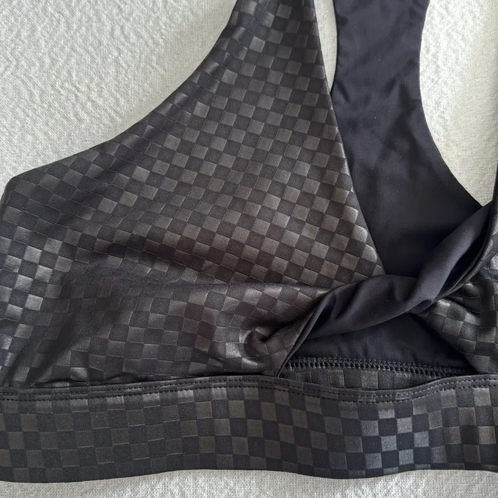 Beach Riot Twist Top in Black Embossed Check, Size Large, $98 - Image 10