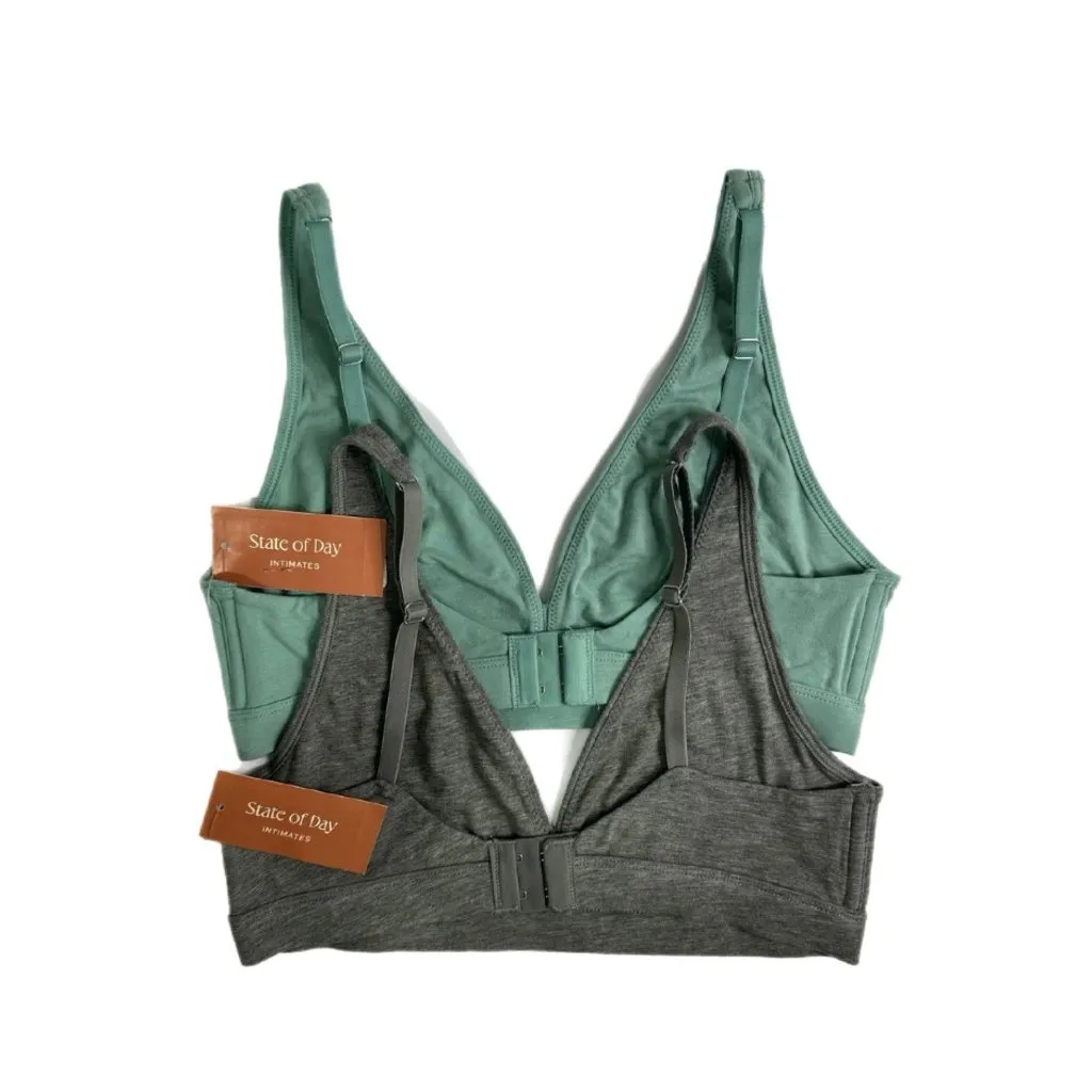 State of Day Intimates – Bundle of 2 Canton & Pewter Heath Soft Bralettes SMALL - Image 3